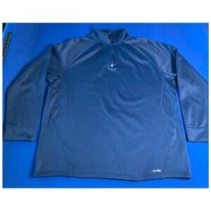 Tek Gear Navy Dry Tek 1/4 Zip Long Sleeve Mock Neck Pullover Mens Shirt XL